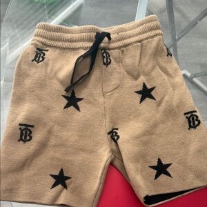 Burberry Tan Shorts with Black Star Design